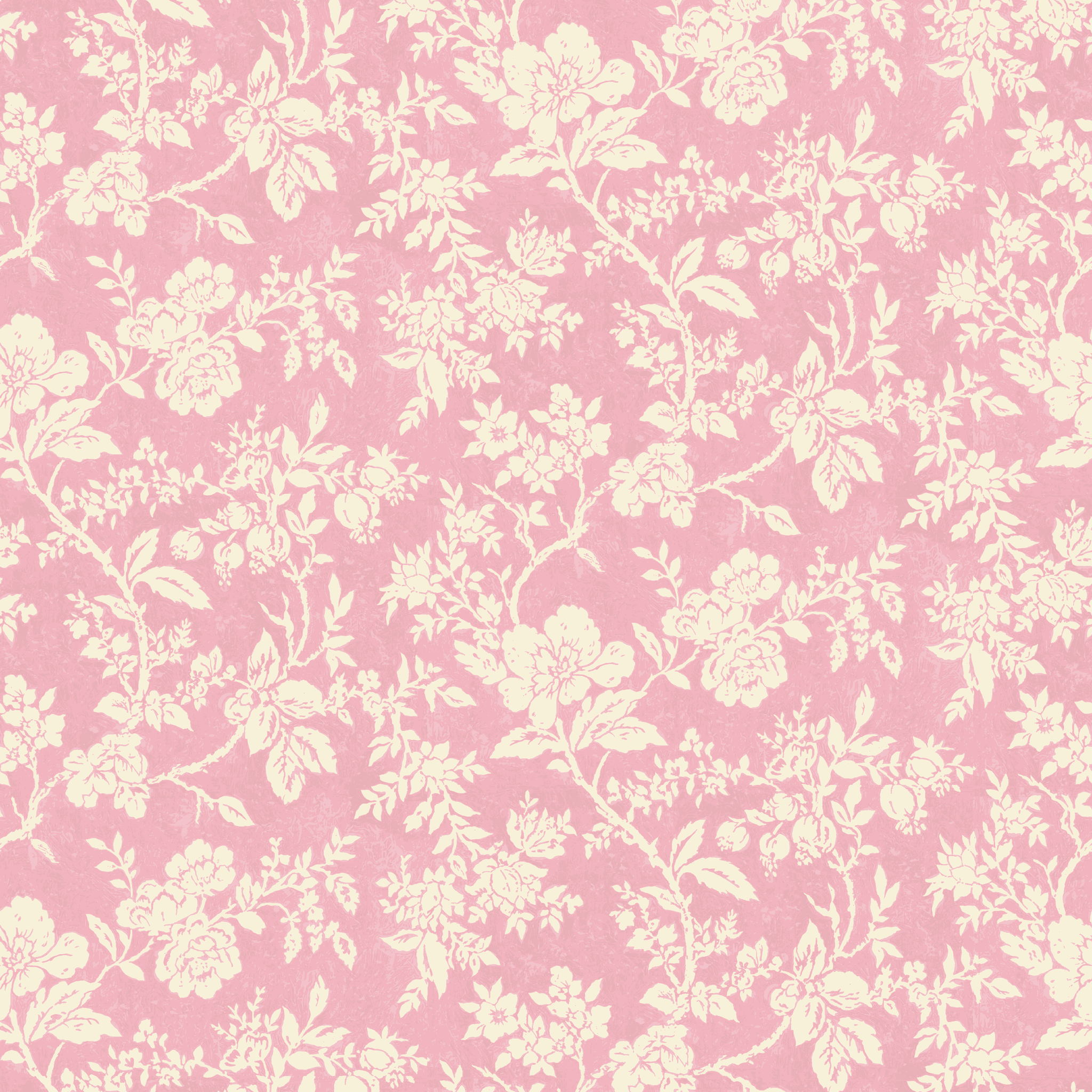 2048x2048 Elegant Floral Vines on Pink Wallpaper & Stick Standard Roll (24in x 12ft)