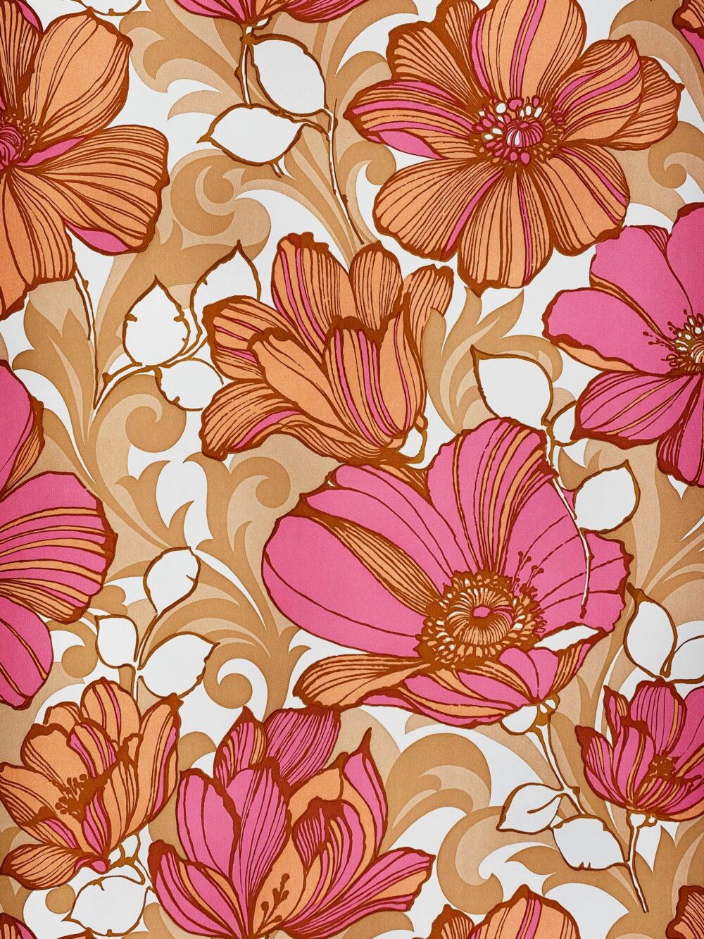 1000x1333 Pink floral vinyl wallpaper