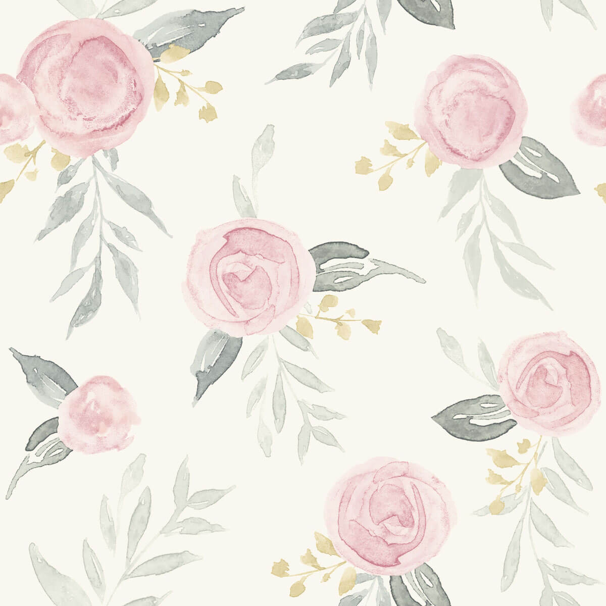 1200x1200 Magnolia Home Watercolor Roses Peel & Stick Wallpaper
