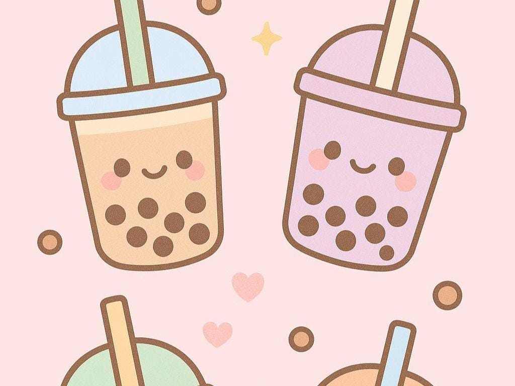 1024x768 Boba tea wallpaper- Boba background- phone wallpaper