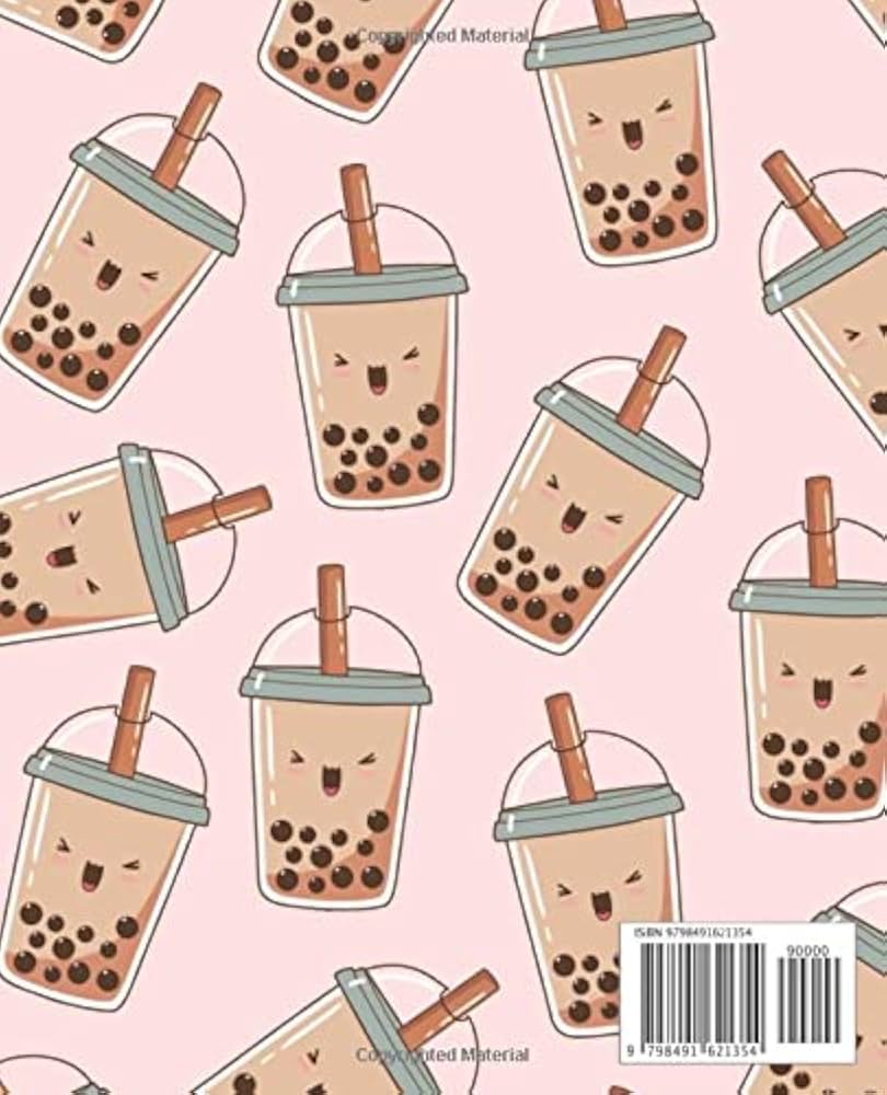 810x1000 Boba Milk Tea Composition Notebook: Boba Tea Journal Diary. Kawaii Bubble Tea Notebook for Kids & Girls. Cute Japanese Chinese Stationery