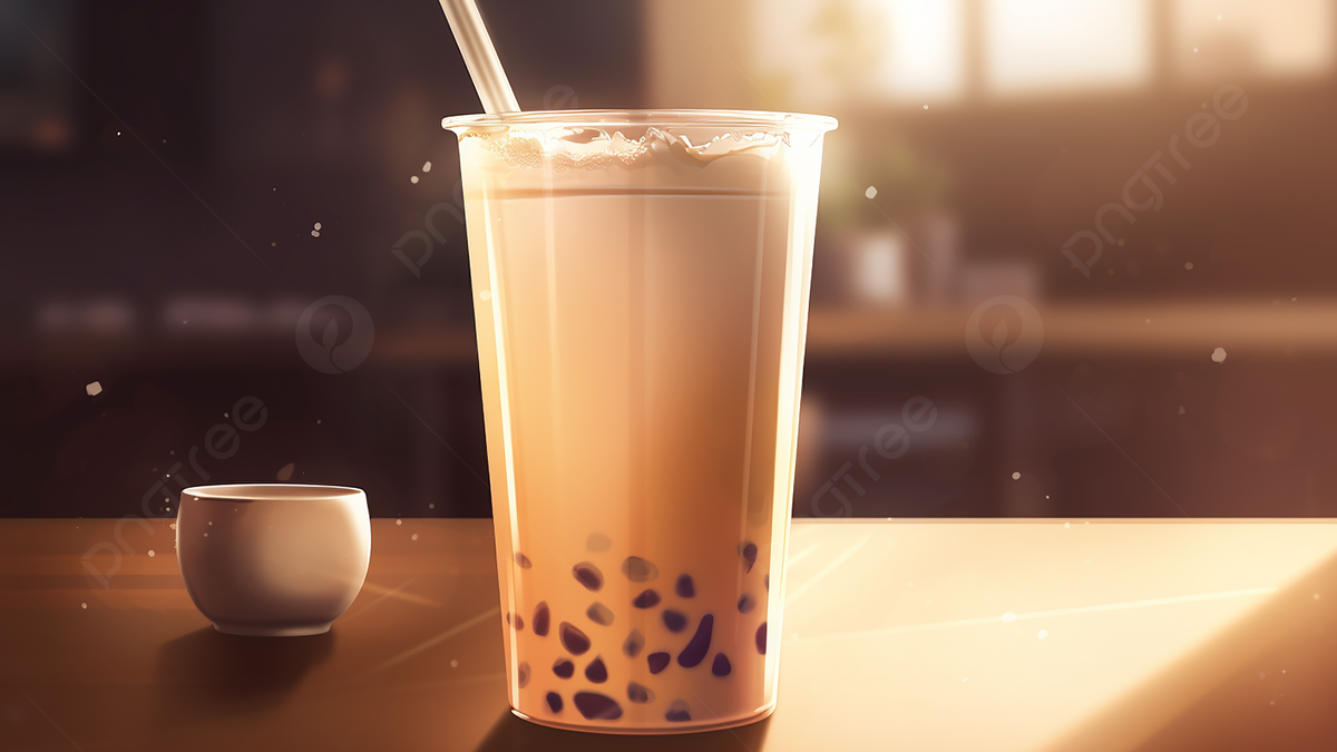 1200x675 Bubble Tea Background, Milk Tea, Large Cup Of Pearl Milk Tea, Milk Foam Background Image And Wallpaper for Free Download