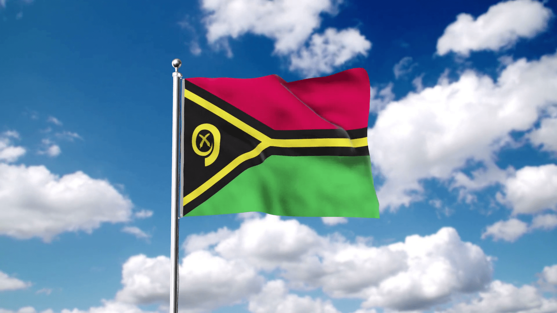 1920x1080 Vanuatu Flag Waveing