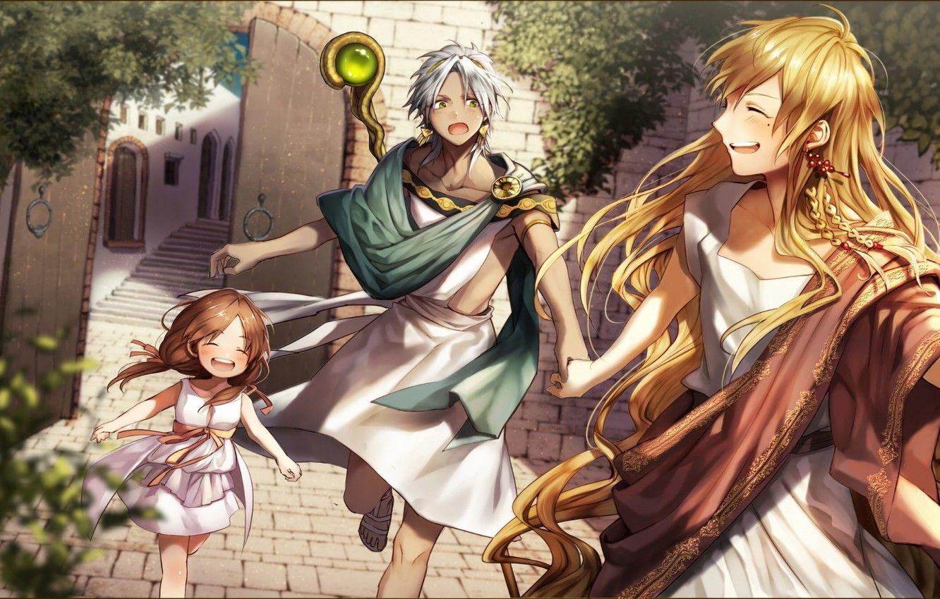 1332x850 Wallpaper anime, art, two, run, Magi The Labyrinth of Magic image