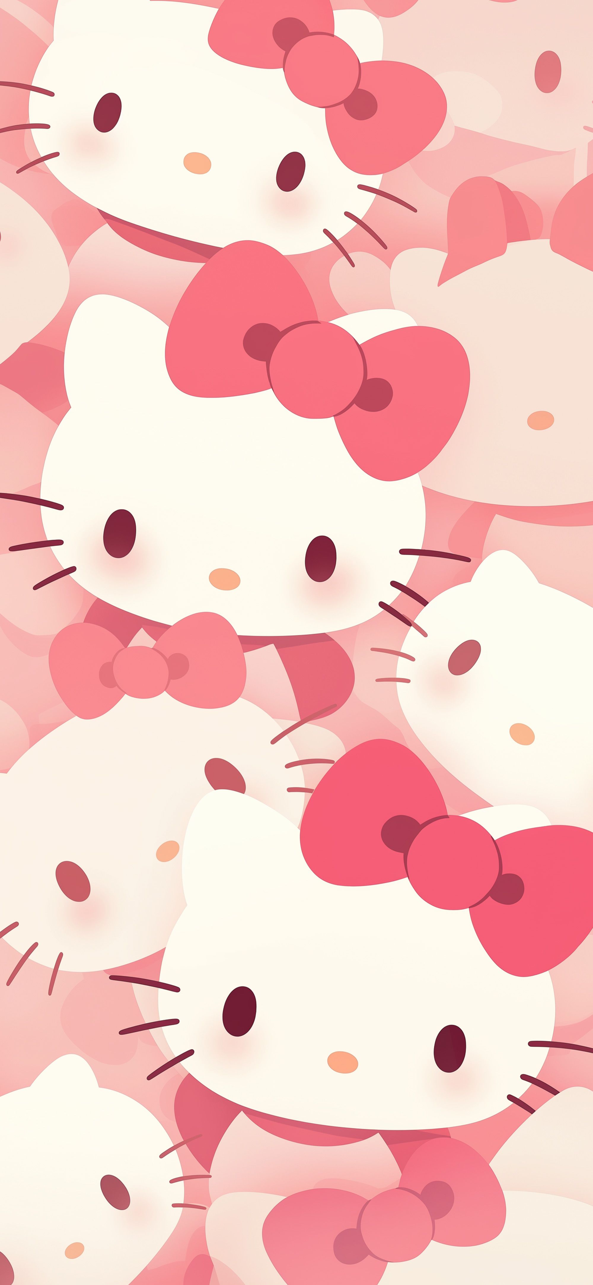 2000x4329 Hello Kitty Minimalist Pink Pattern Wallpaper