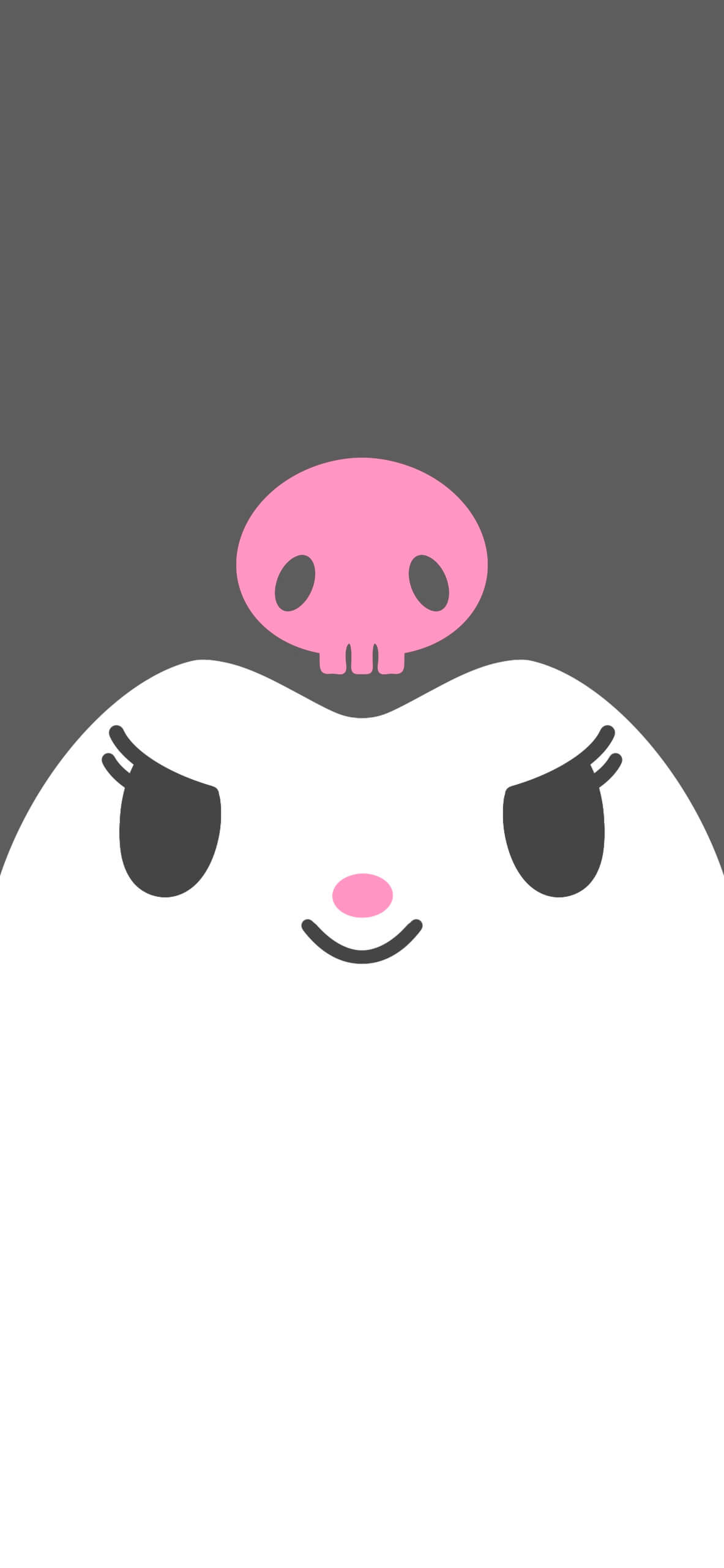 1183x2560 Kuromi Minimalist Cute Face Wallpaper Sanrio Background