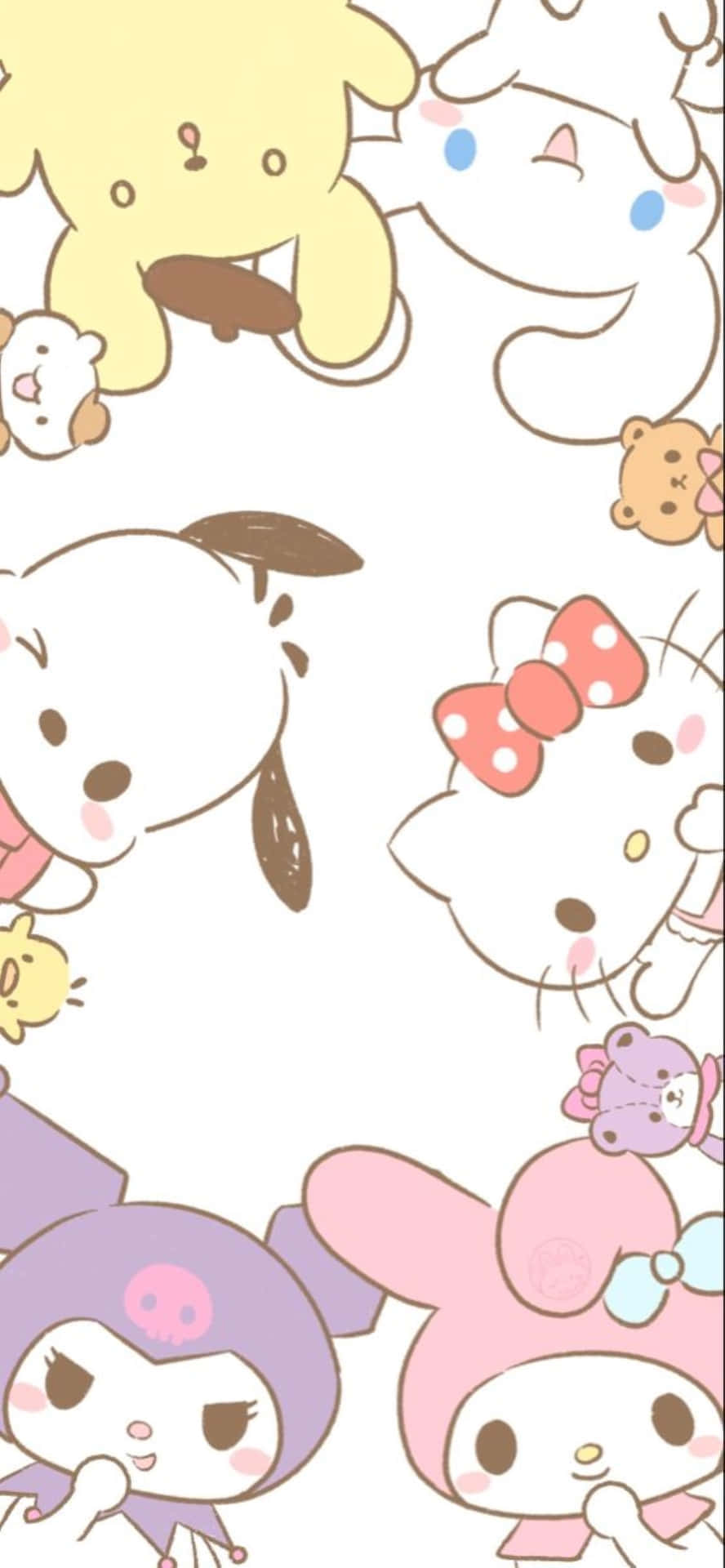 888x1920 Hello Kitty And Friends Aesthetic Wallpaper