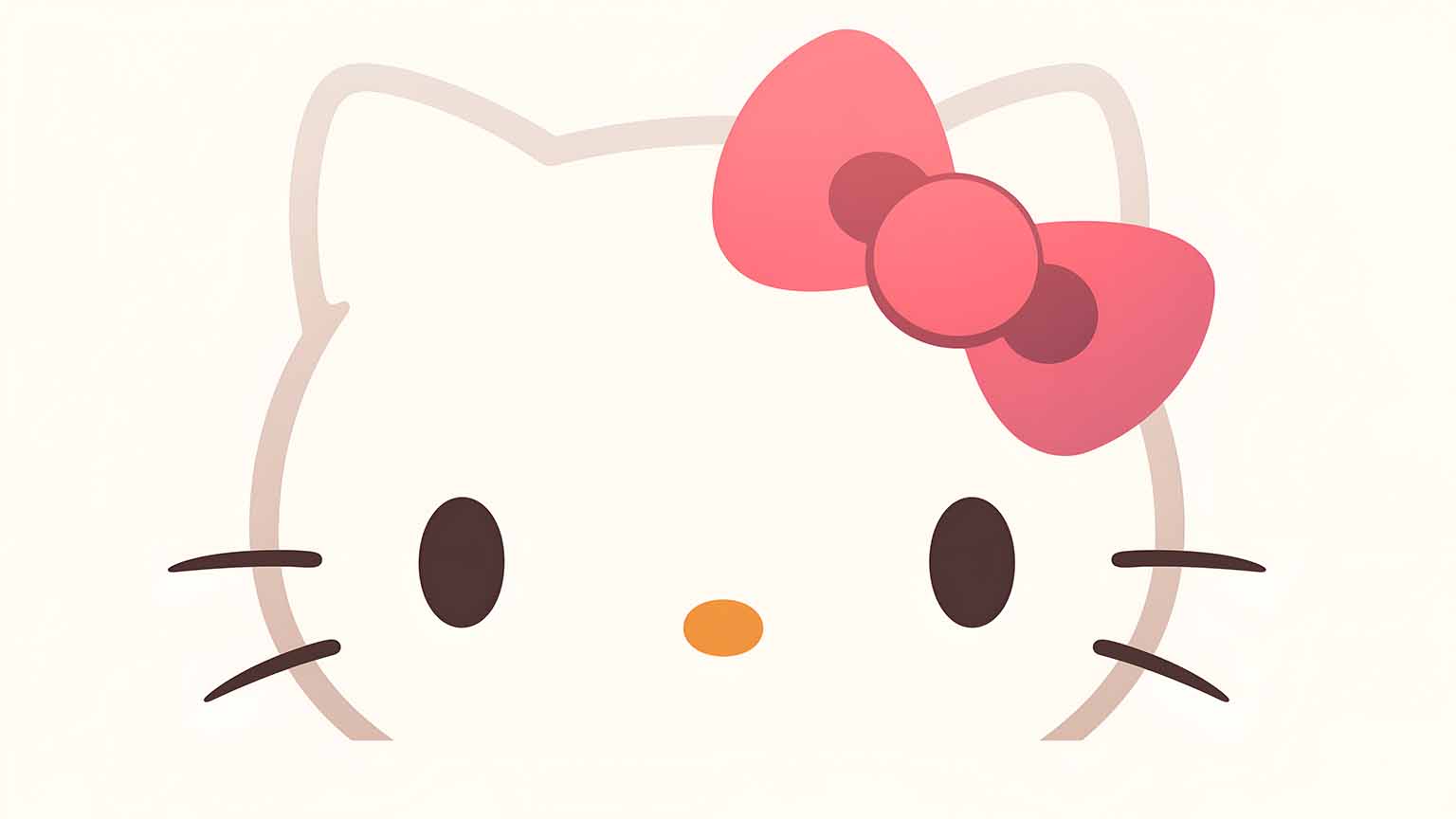 1536x864 Free Hello Kitty Minimalist Face Bow Desktop Wallpaper