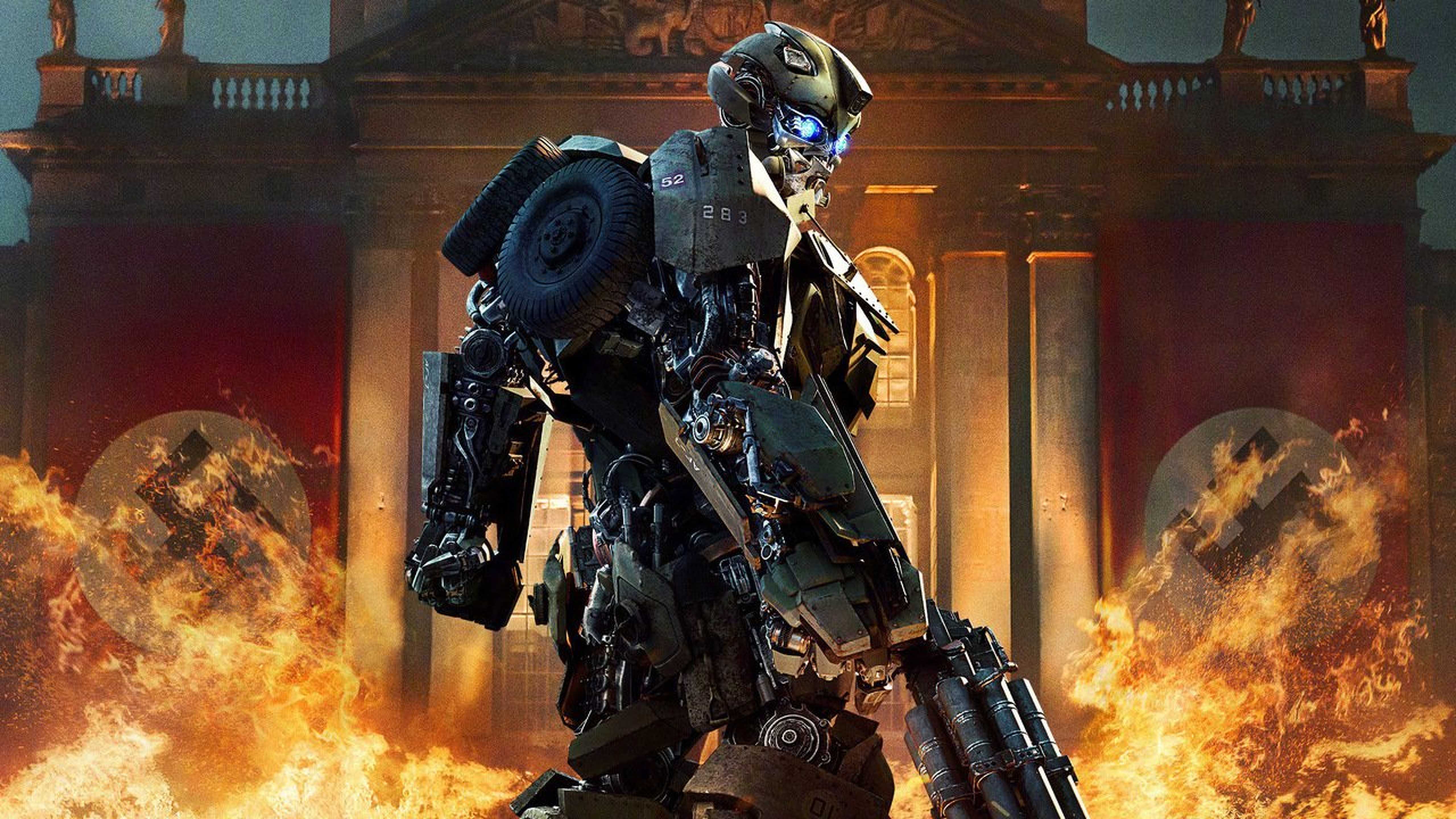 5120x2880 Transformers The Last Knight Bumblebee Against The Nazis HD