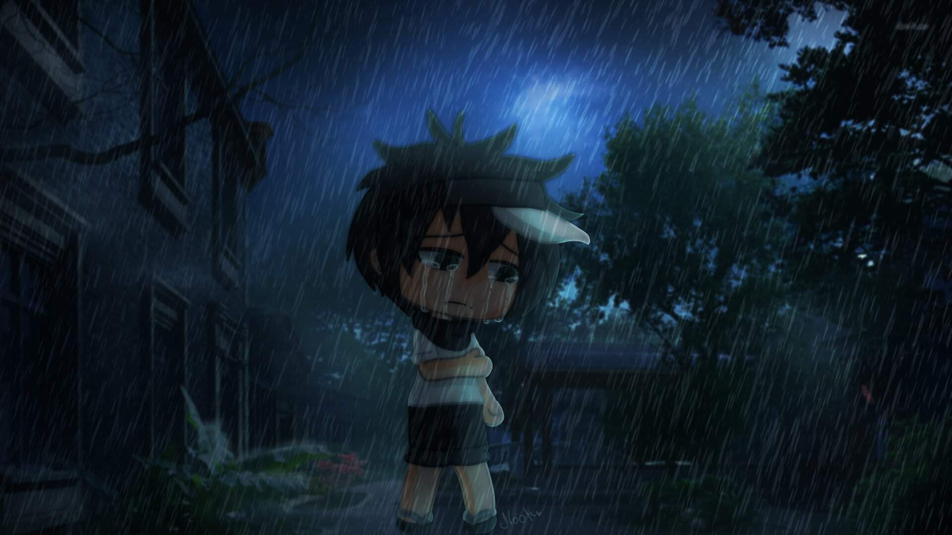 1920x1080 Ilmu Pengetahuan 7: Anime Rainy Background