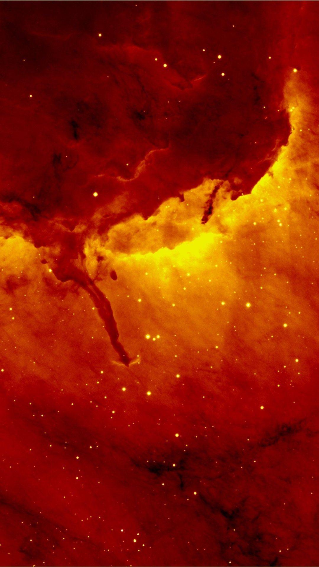 1080x1920 Red Outer Space Nebula Wallpaper