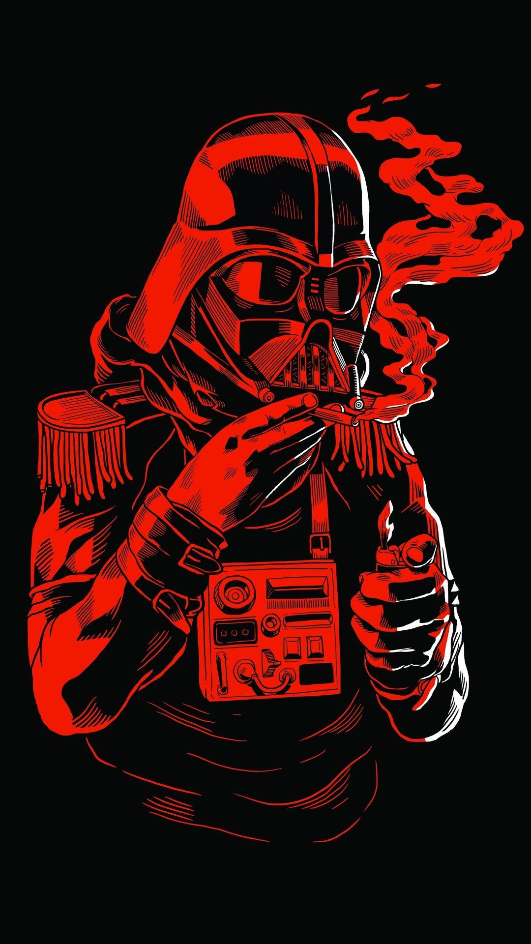 1080x1920 dark vader, cigariilo, lighter, star wars helmet