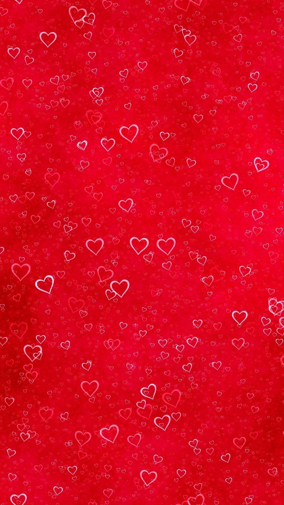 1080x1920 Download 1080x1920 Red Hearts, Pattern Wallpaper for iPhone 8