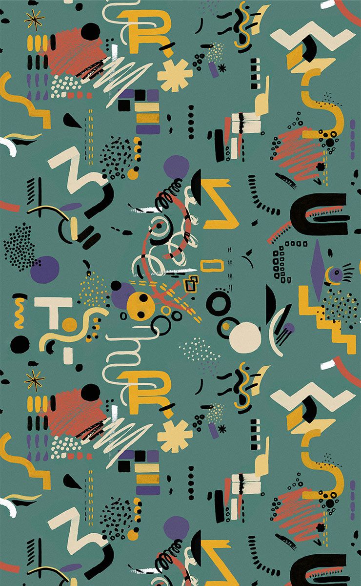 740x1200 Funny Shapes Wallpaper Tintas Barcelona