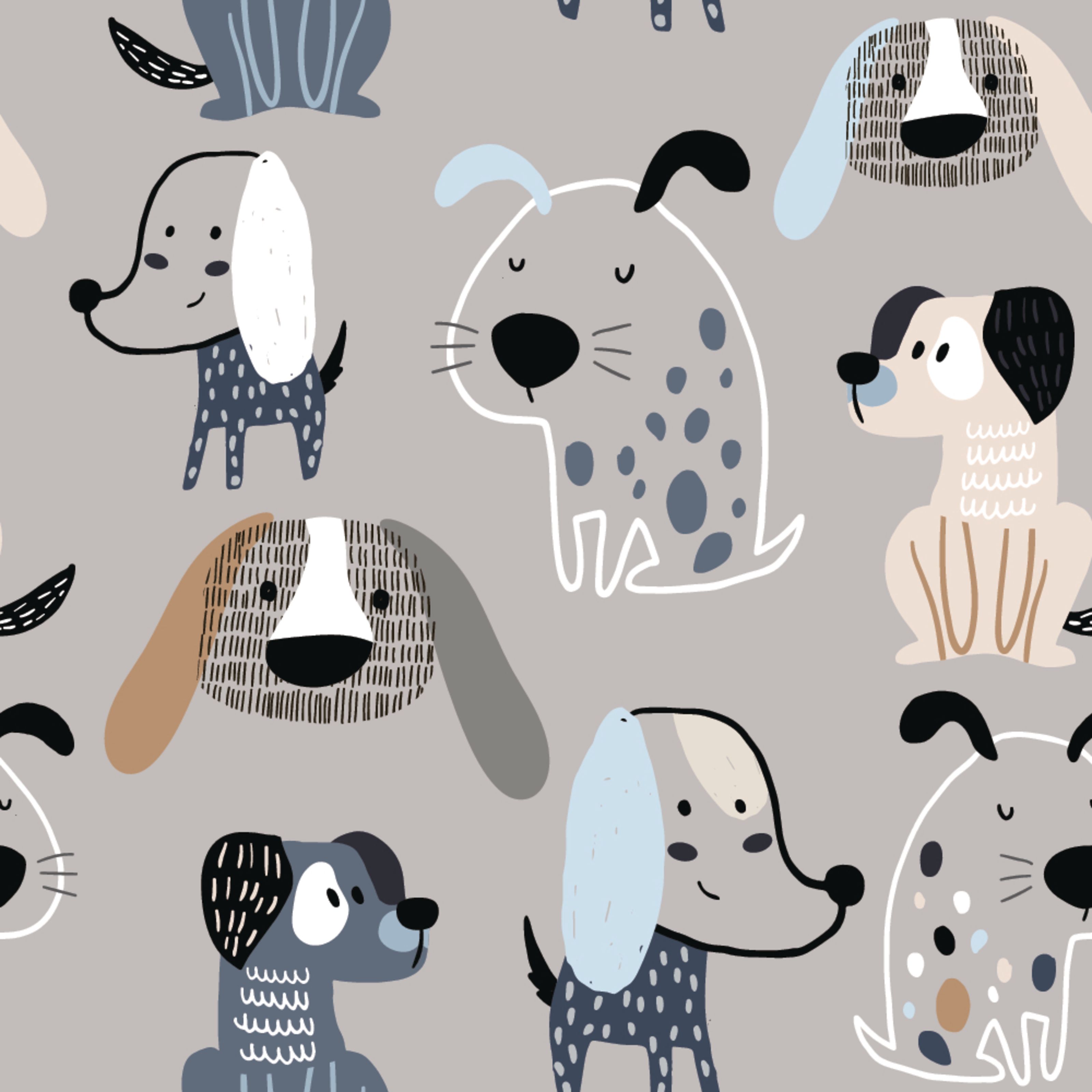 3200x3200 Funny Creative Dog Pattern Wallpaper Your Way