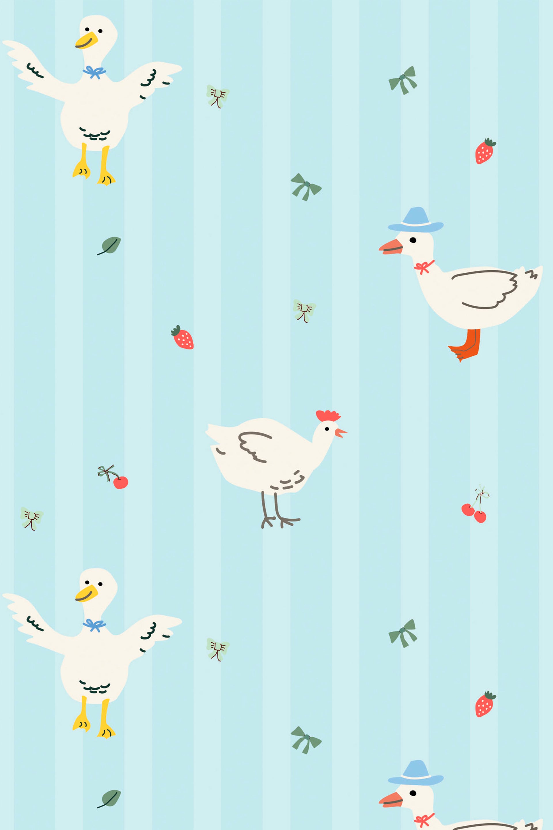 1920x2880 Fun Ducks Peel and Stick Removable Wallpaper