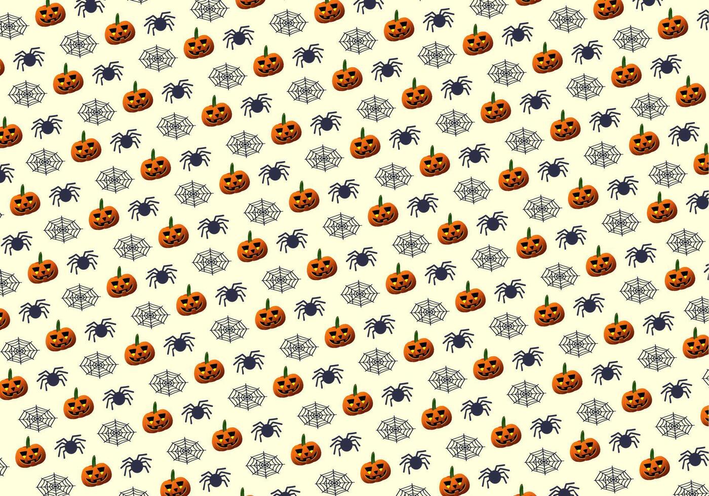 1400x980 Halloween Pattern Funny Wallpaper For Textile, Halloween Party Background With And Horror Design. Seamless Pattern Of Halloween With Cute Pumpkins And Spider Web Halloween Vector Design