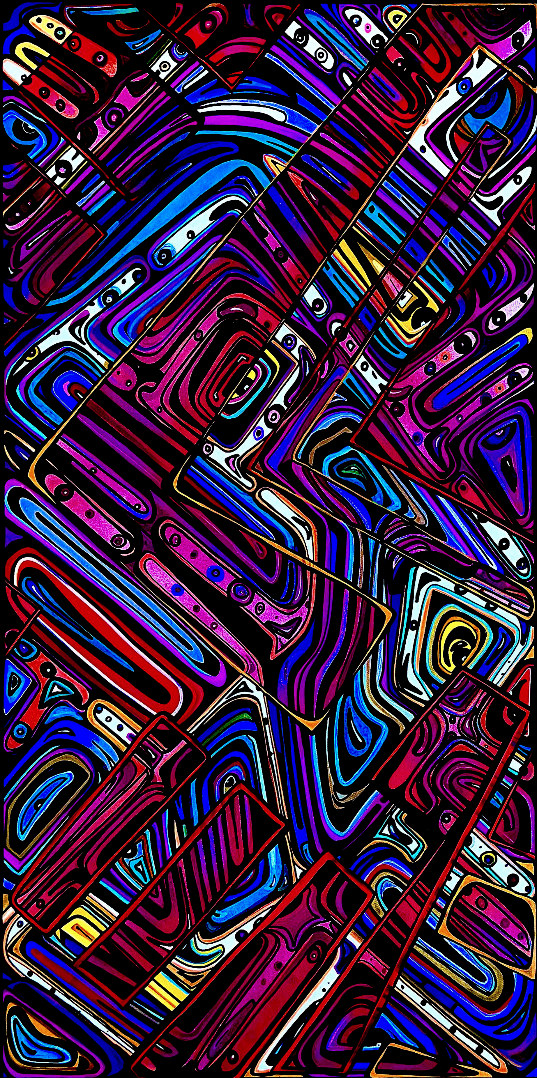 1844x3703 Wallpaper Pattern, Art, Funny, Design, Painting, Background Free Image