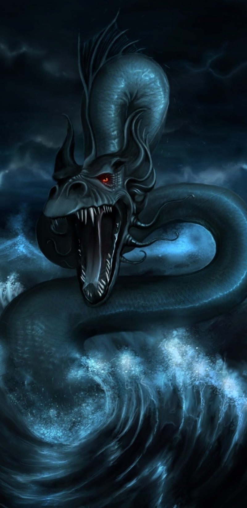 800x1644 MONSTER, dragon, fantasy, gothic, prayer, samurai, HD phone wallpaper