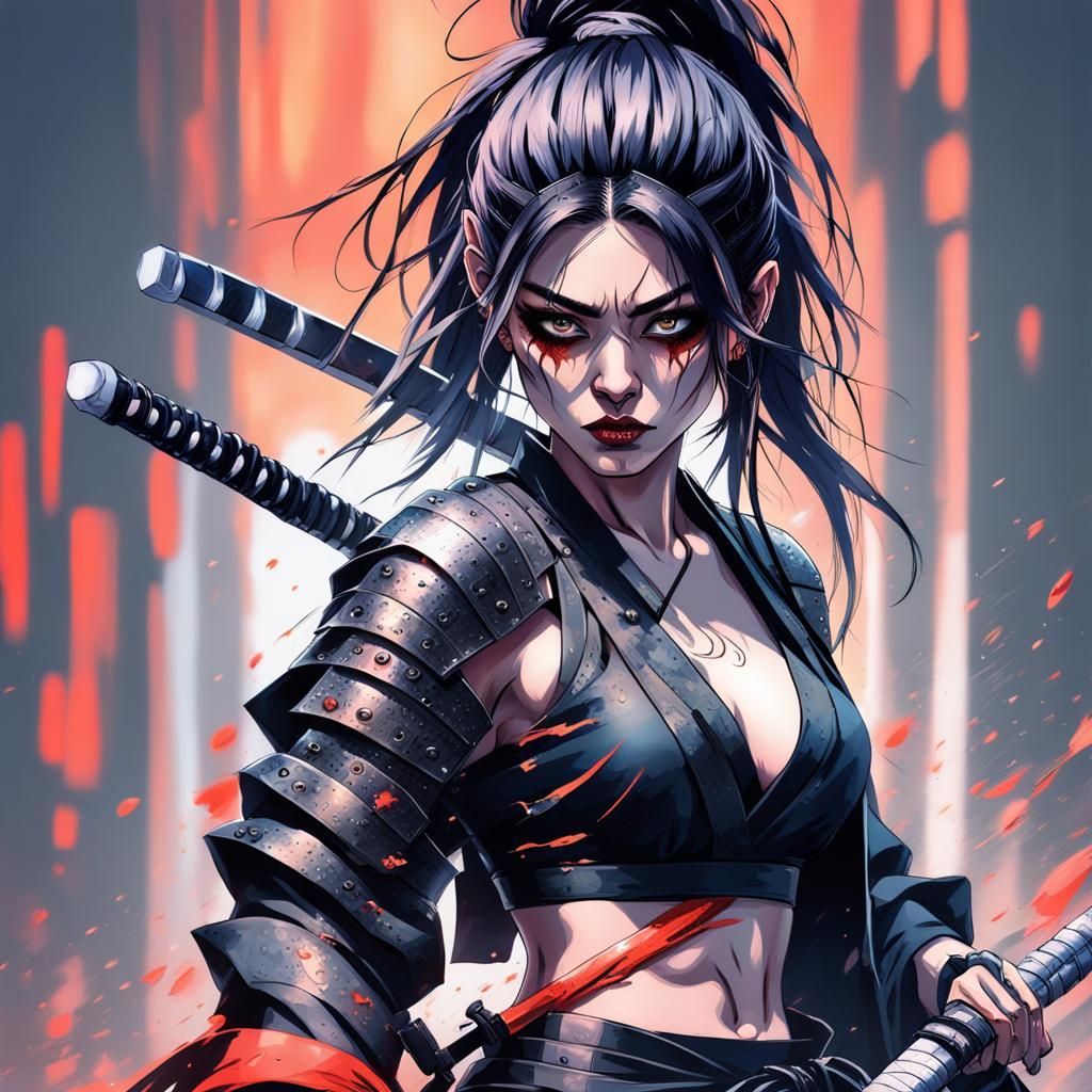 1024x1024 Fierce goth samurai