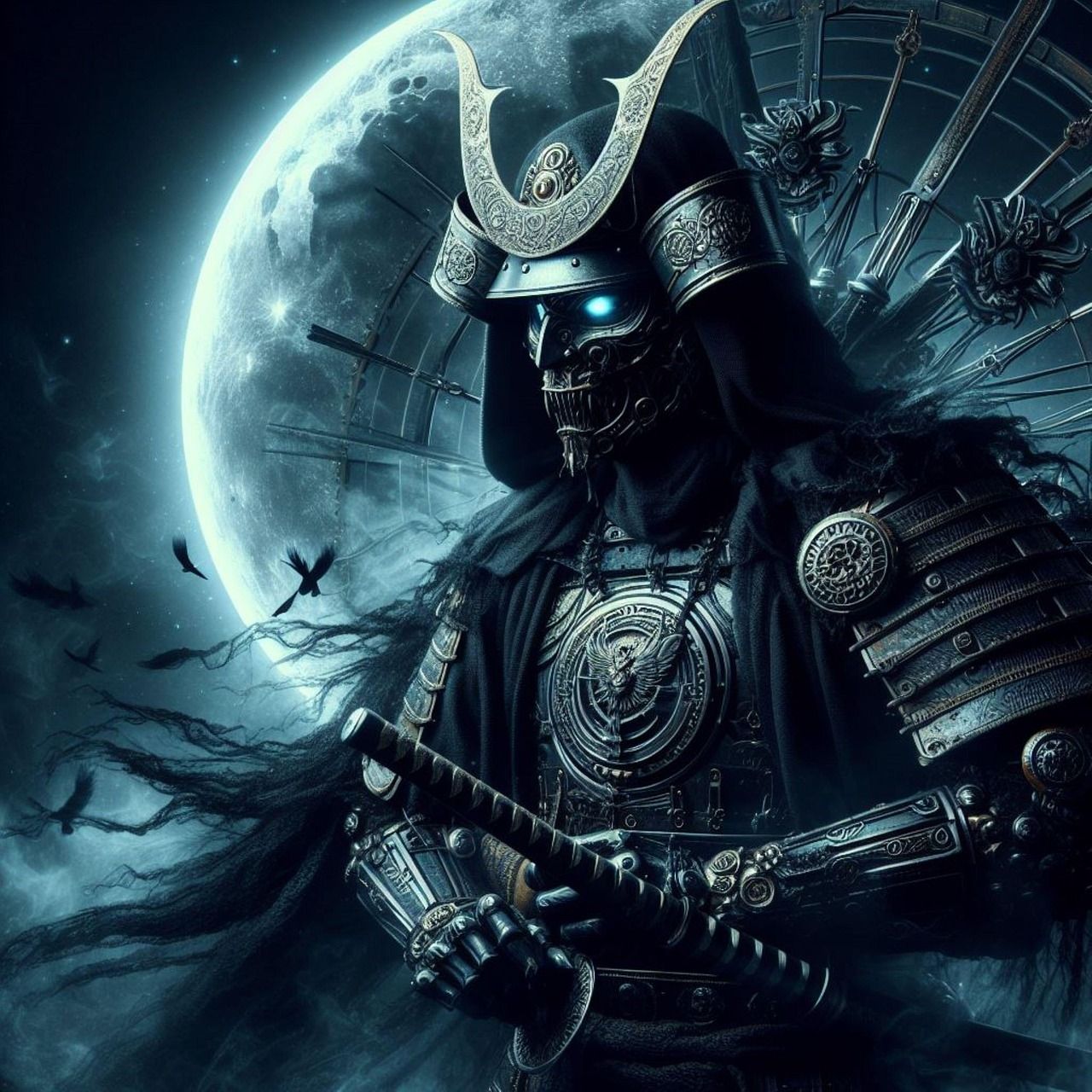 1280x1280 Download Generated Ai Samurai Cyber Punk. Royalty Free Stock Illustration Image