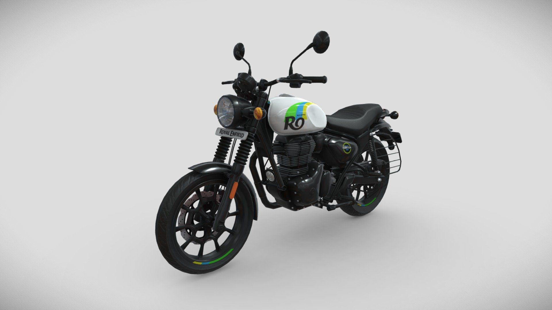 1920x1080 Royal Enfield Hunter 350 White model by Bhavik Suthar [5c1283a]
