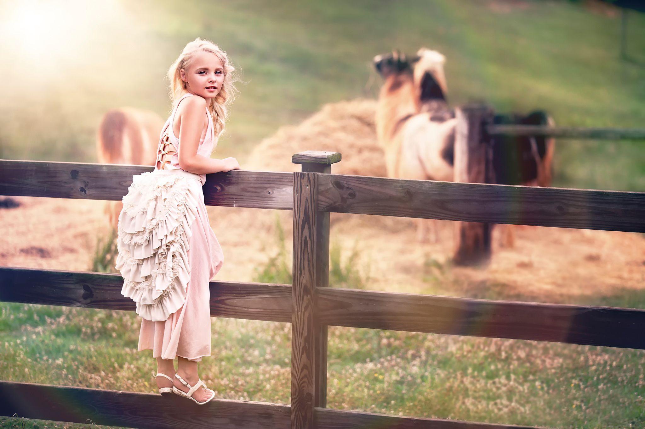 2048x1365 Photography Baby Girl Fence Country Farm Beauty Hd Wallpaper