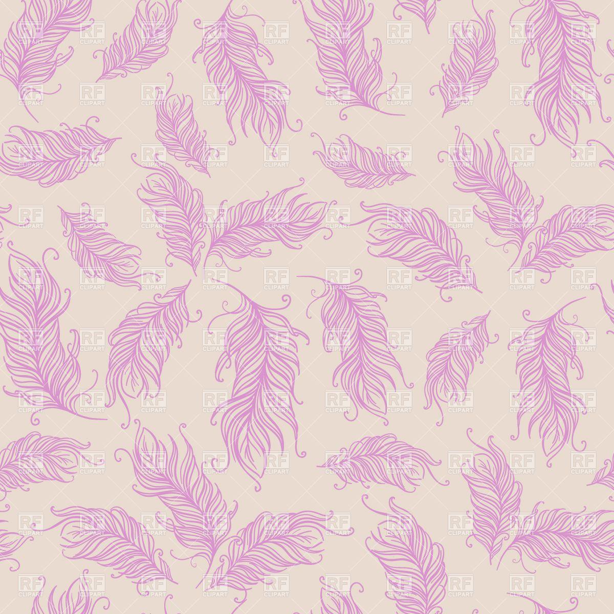 1200x1200 Free download Seamless wallpaper with pink feathers Vector Image