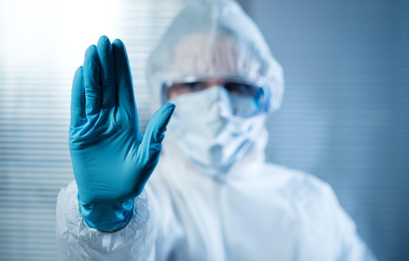 1332x850 Wallpaper laboratory, latex gloves, biological suit image