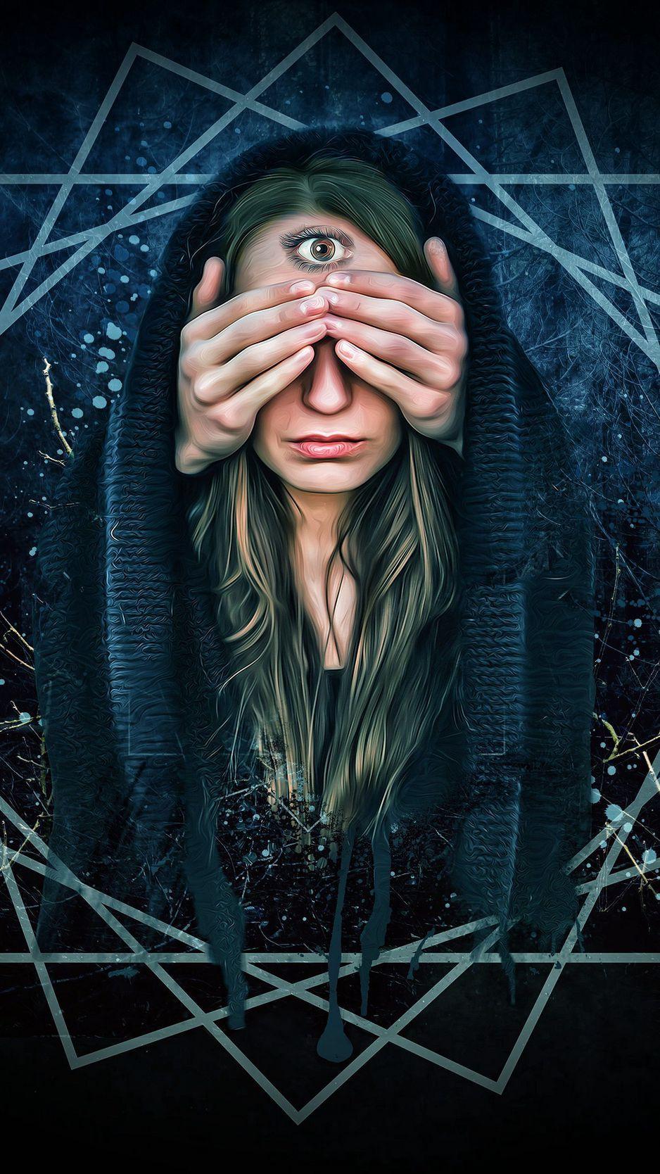 938x1668 Download Wallpaper 938x1668 Third Eye, Eyes, Hands, Art Iphone 8 7