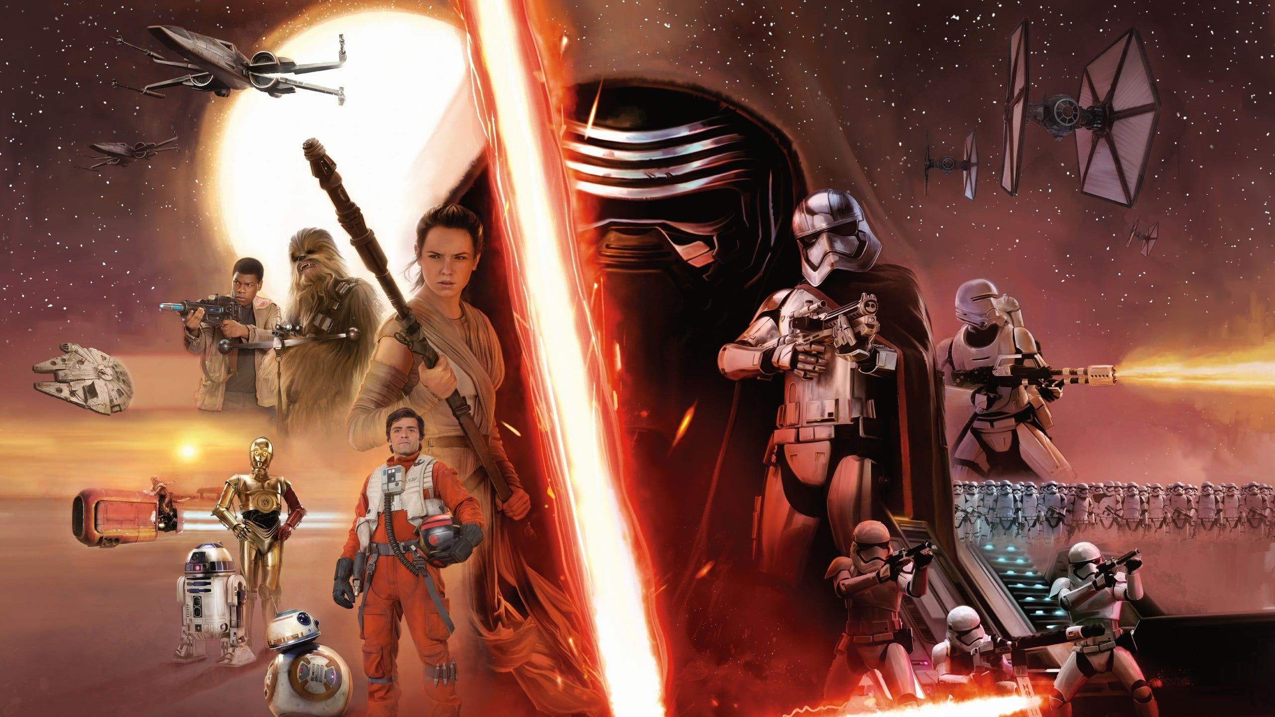 2560x1440 Star Wars, Star Wars: The Force Awakens, Kylo Ren, Han Solo HD wallpaper
