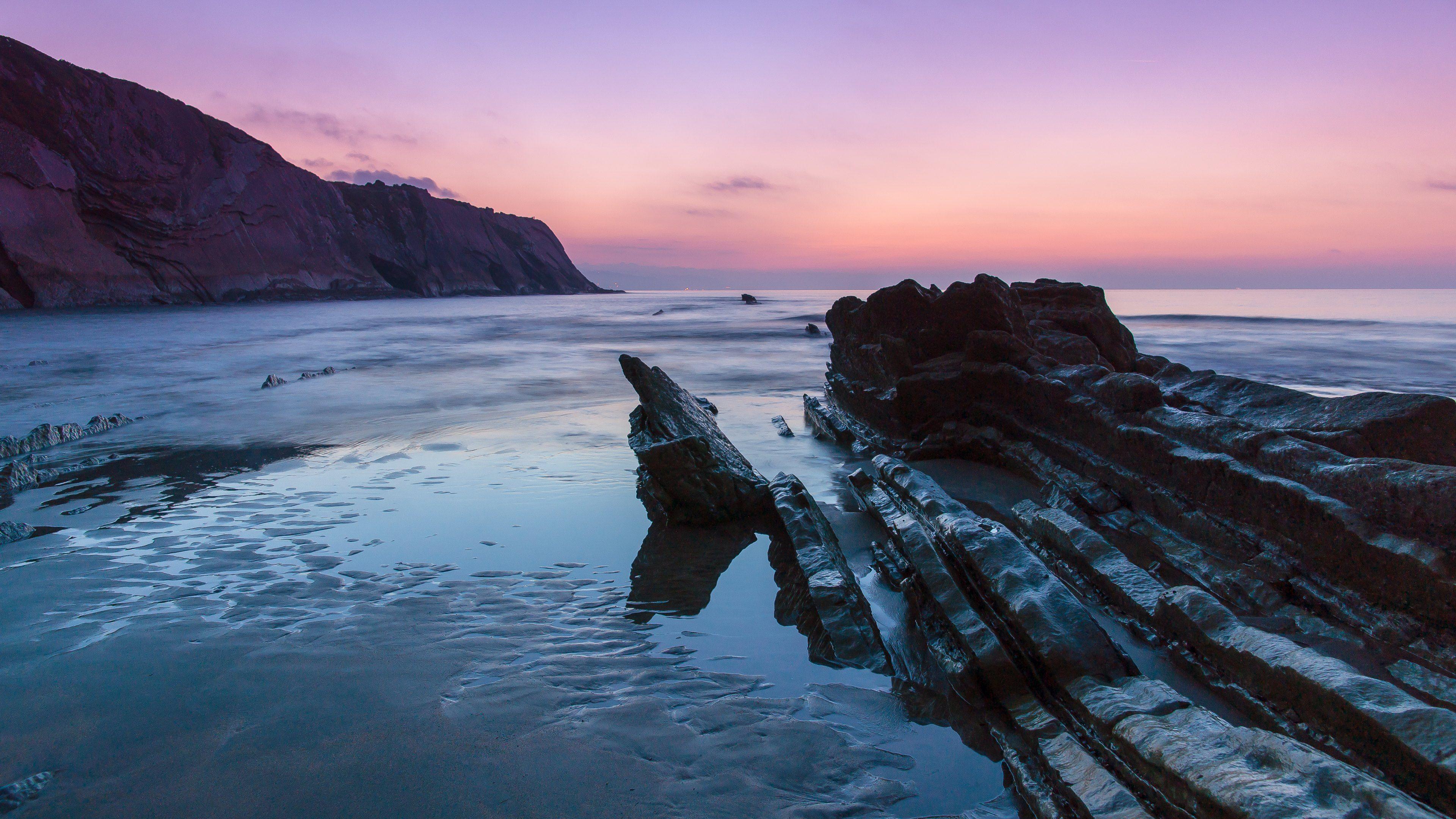 3840x2160 Ocean at low tide ultra HD wallpaper High Definition
