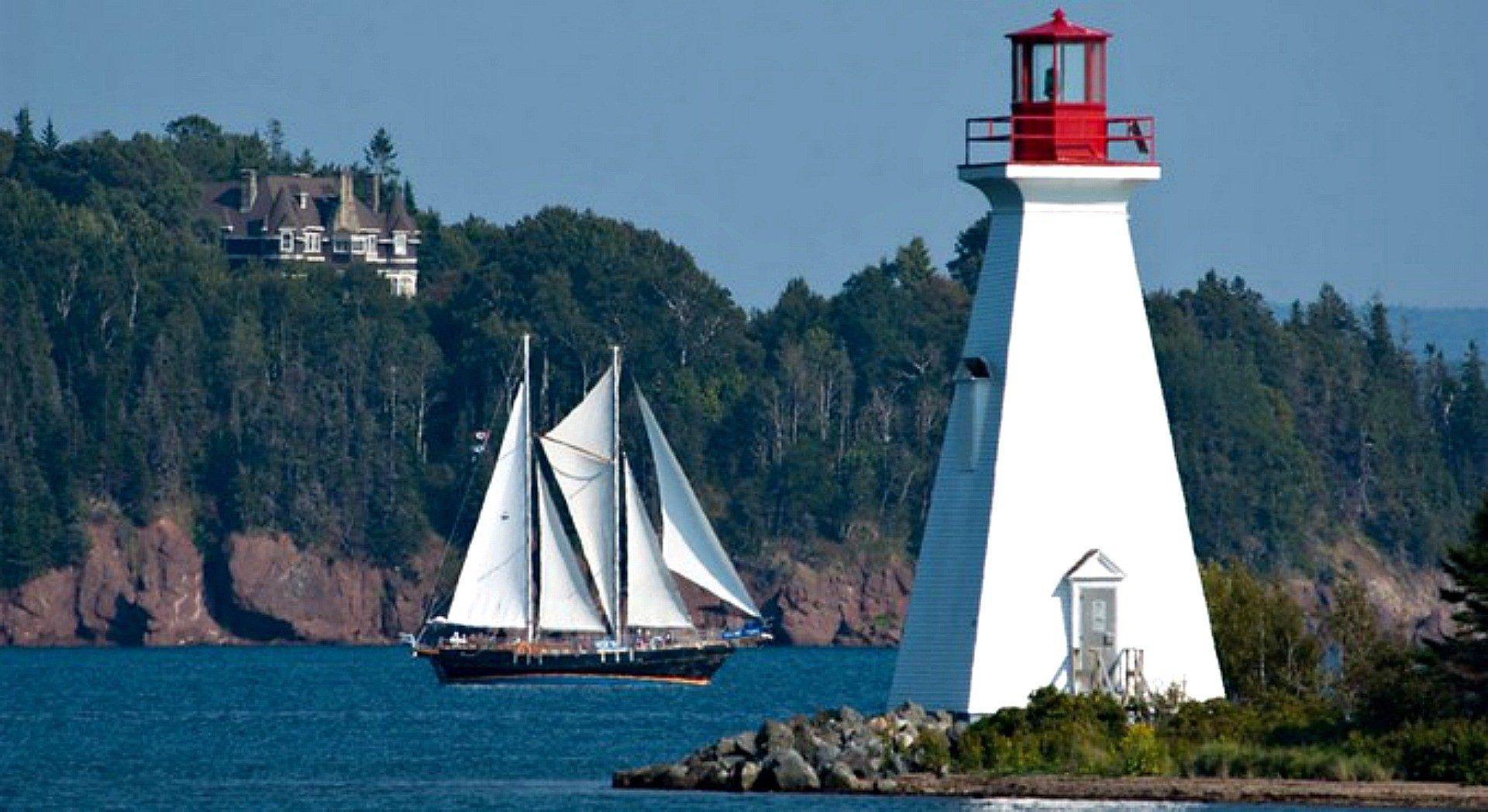 1920x1048 Lighthouses: Lighthouse Baddeck Island Nova Scotia Cape Breton