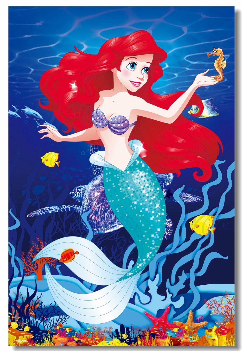 1000x1449 Custom Printing Canvas Mural The Little Mermaid Poster Princess