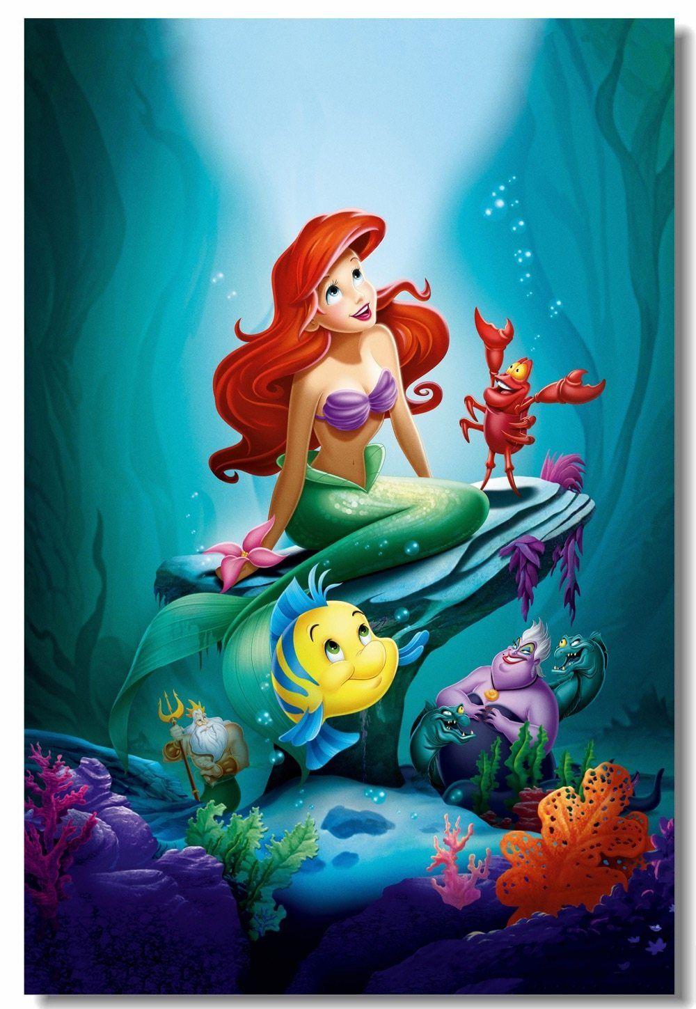 1000x1449 Big Discount #f0ff7 Canvas Wall Decor Princess Ariel