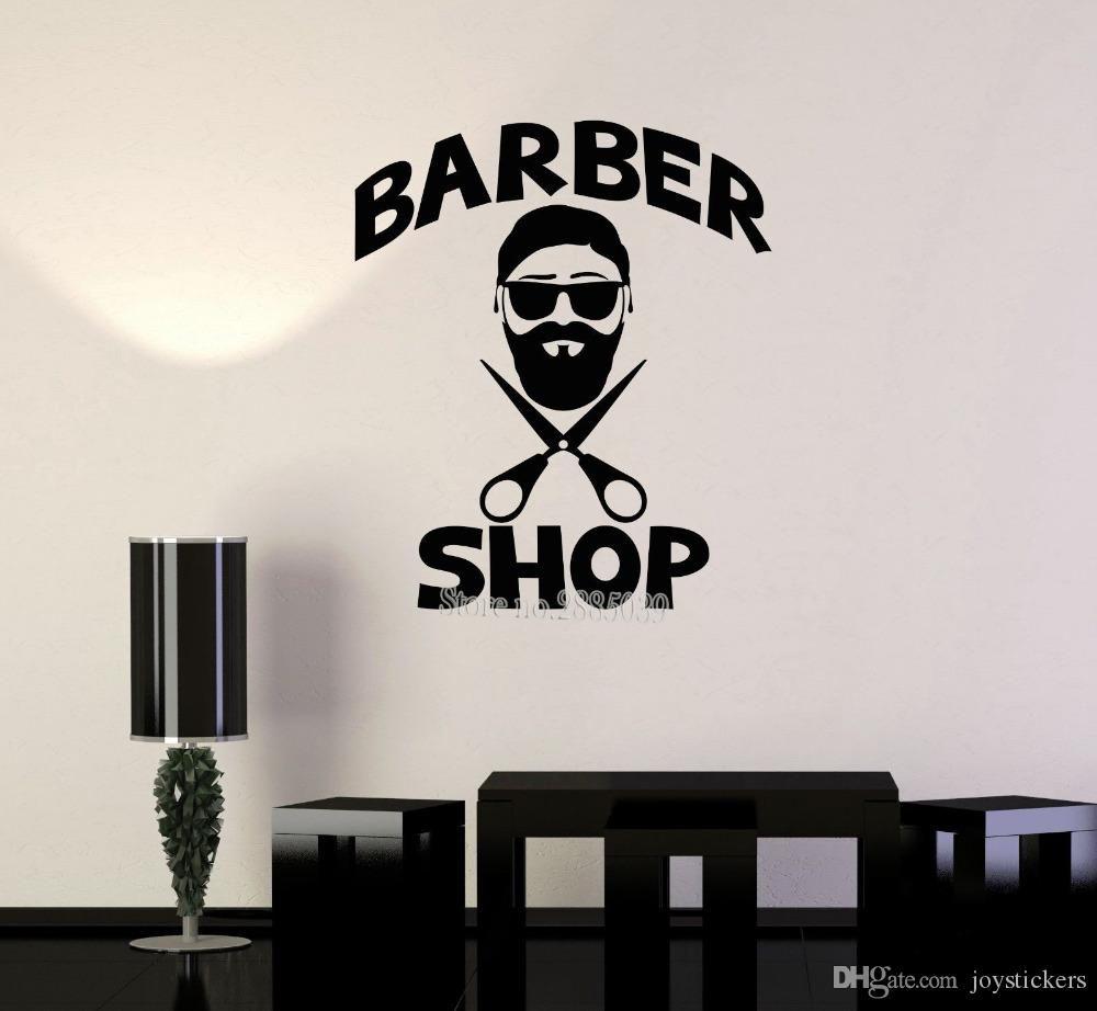 1000x922 Vinyl Removable Decals Mens Hairdresser Hair Salon Barbershop Art