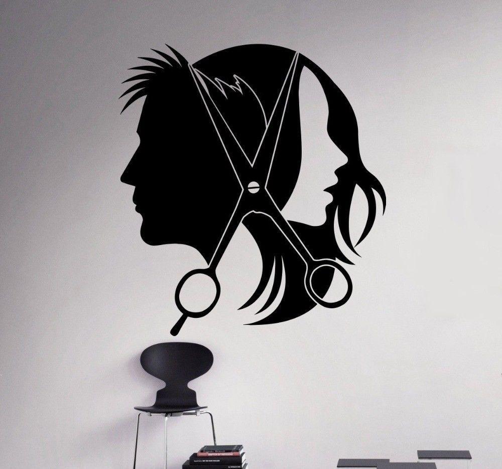1000x934 Hair Salon Barber Shop Wall Decal Art Vinyl Sticker Window Decor