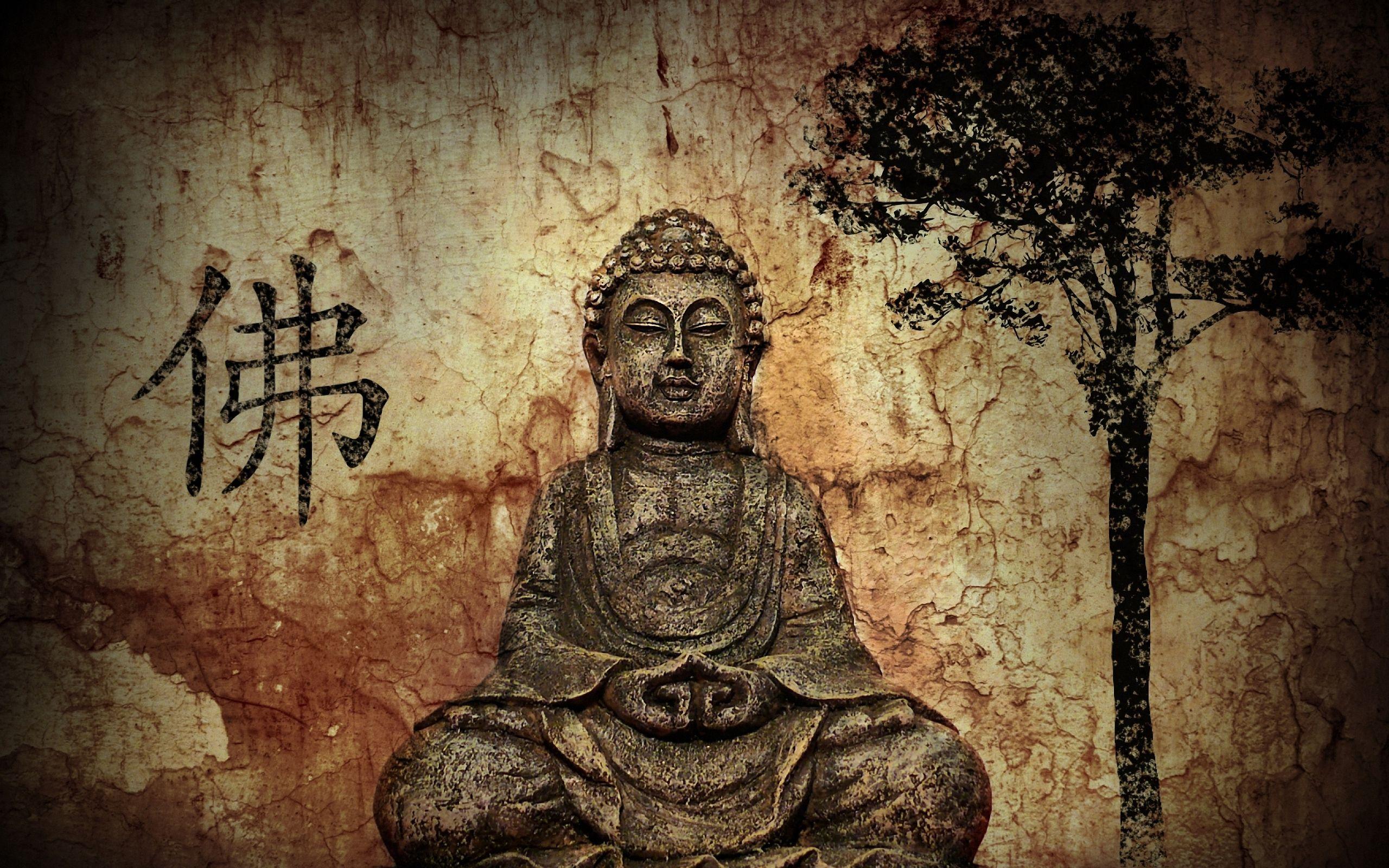 2560x1600 Buddha Old Painting Widescreen Desktop Wallpaper