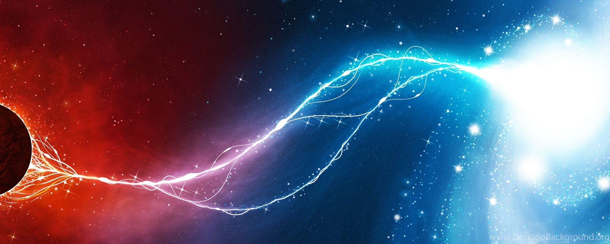 2560x1024 Abstract Space Dual Screen Wallpaper Desktop Background