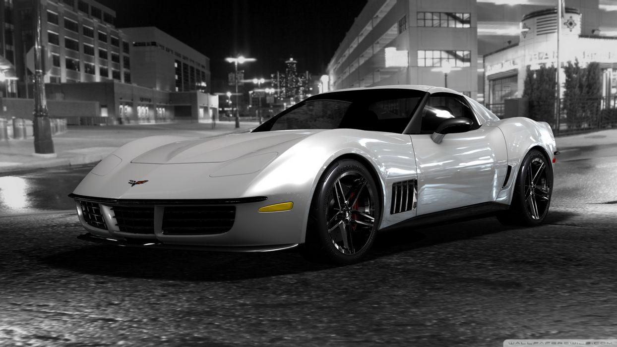 1244x700 Chevrolet Corvette Stingray Black And White wallpaperx1080