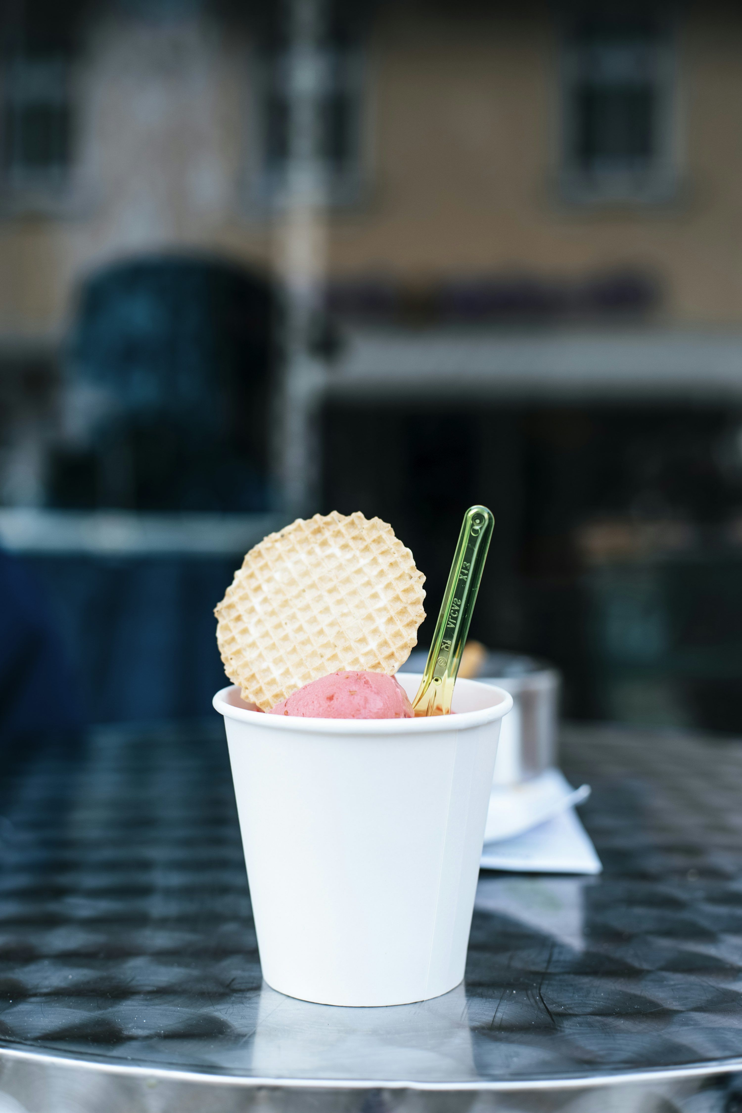 3000x4501 A cup of ice cream with a spoon photo