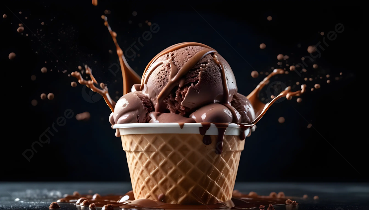 1200x686 Chocolate Ice Cream Cup Splash On A Dark Background, Chocolate Ice Cream Cup, Ice Cream Cup Splash, Chocolate Splash Background Image And Wallpaper for Free Download