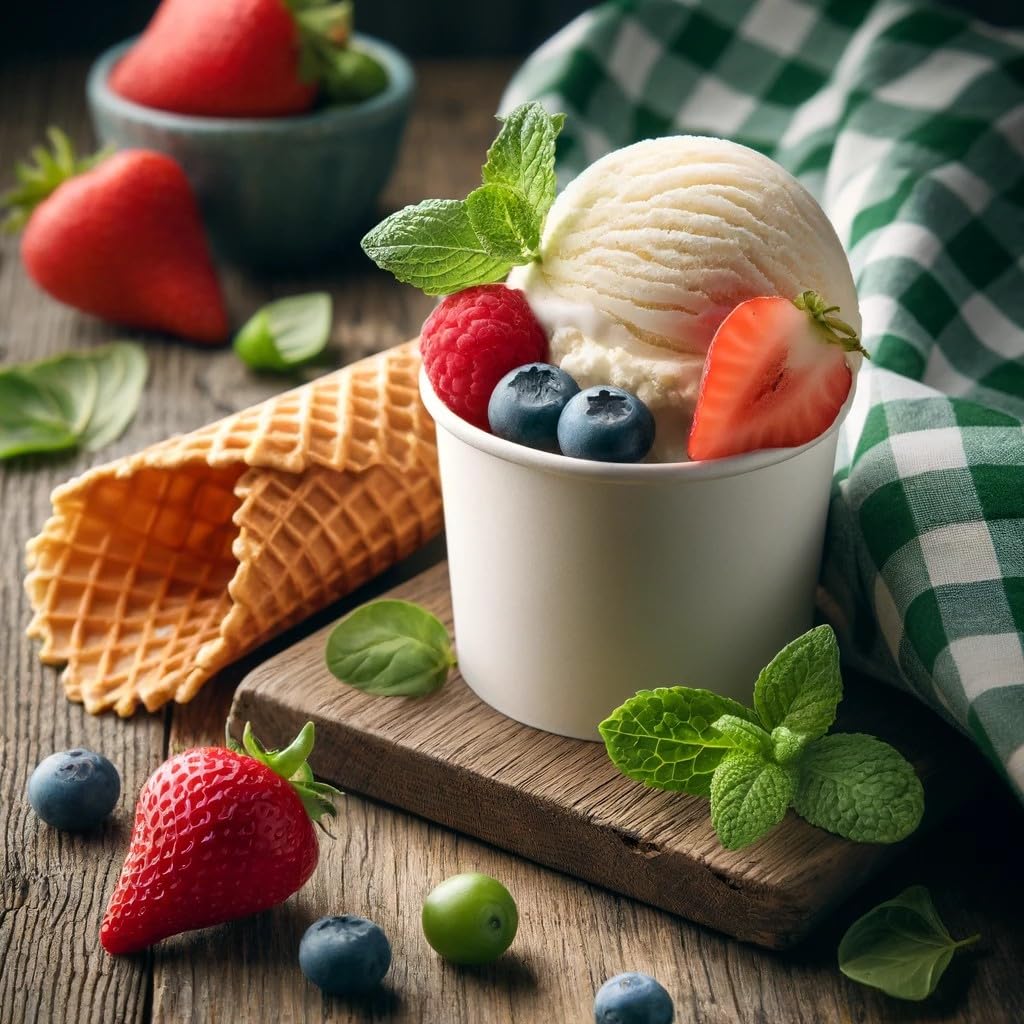1024x1024 SheriffDrink Ice Cream Paper Cups 4 oz Frozen Yogurt Cup White Dessert Bowls Frozen Dessert Supplies Pack of 50 : Health & Household