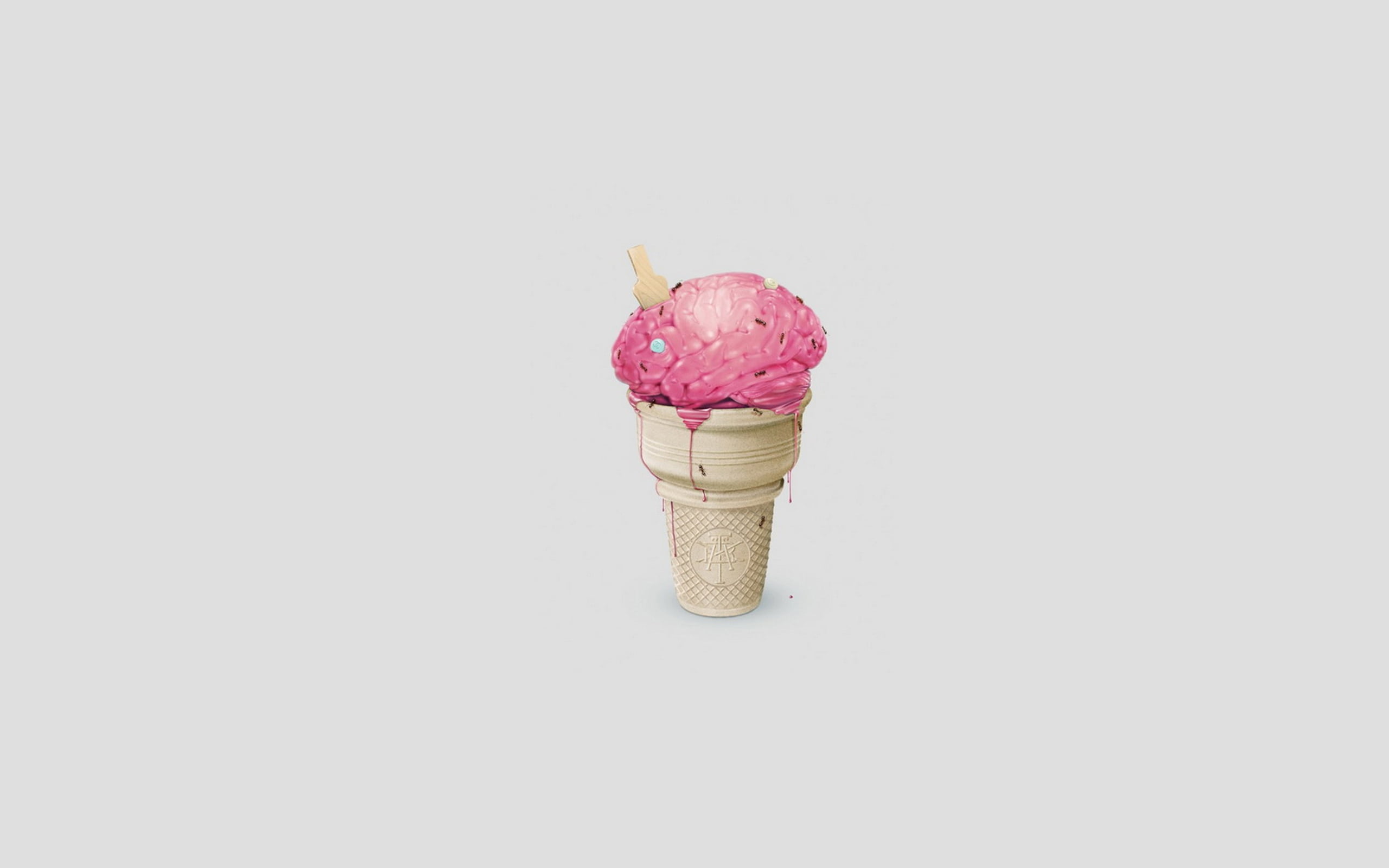 2560x1600 Mango ice cream with ice cream cone on white ceramic bowl HD wallpaper