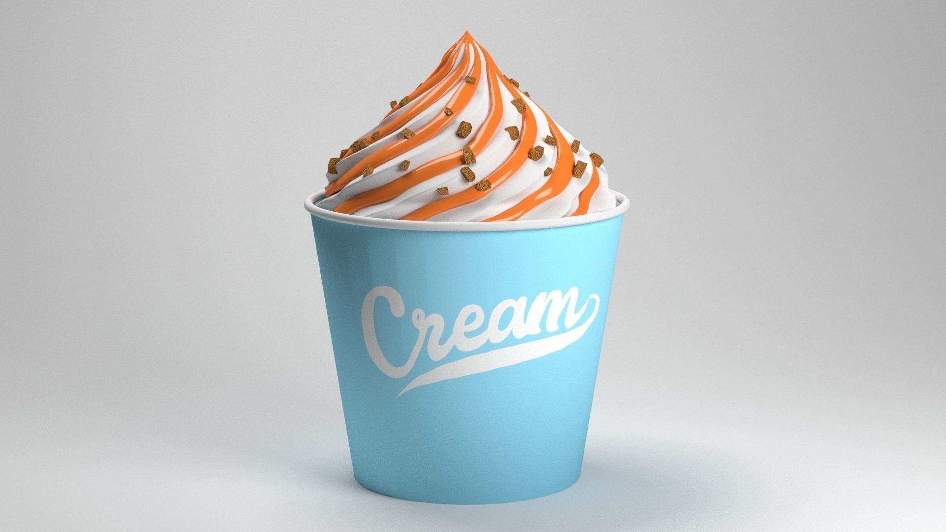 1920x1080 Ice cream cup 3D model