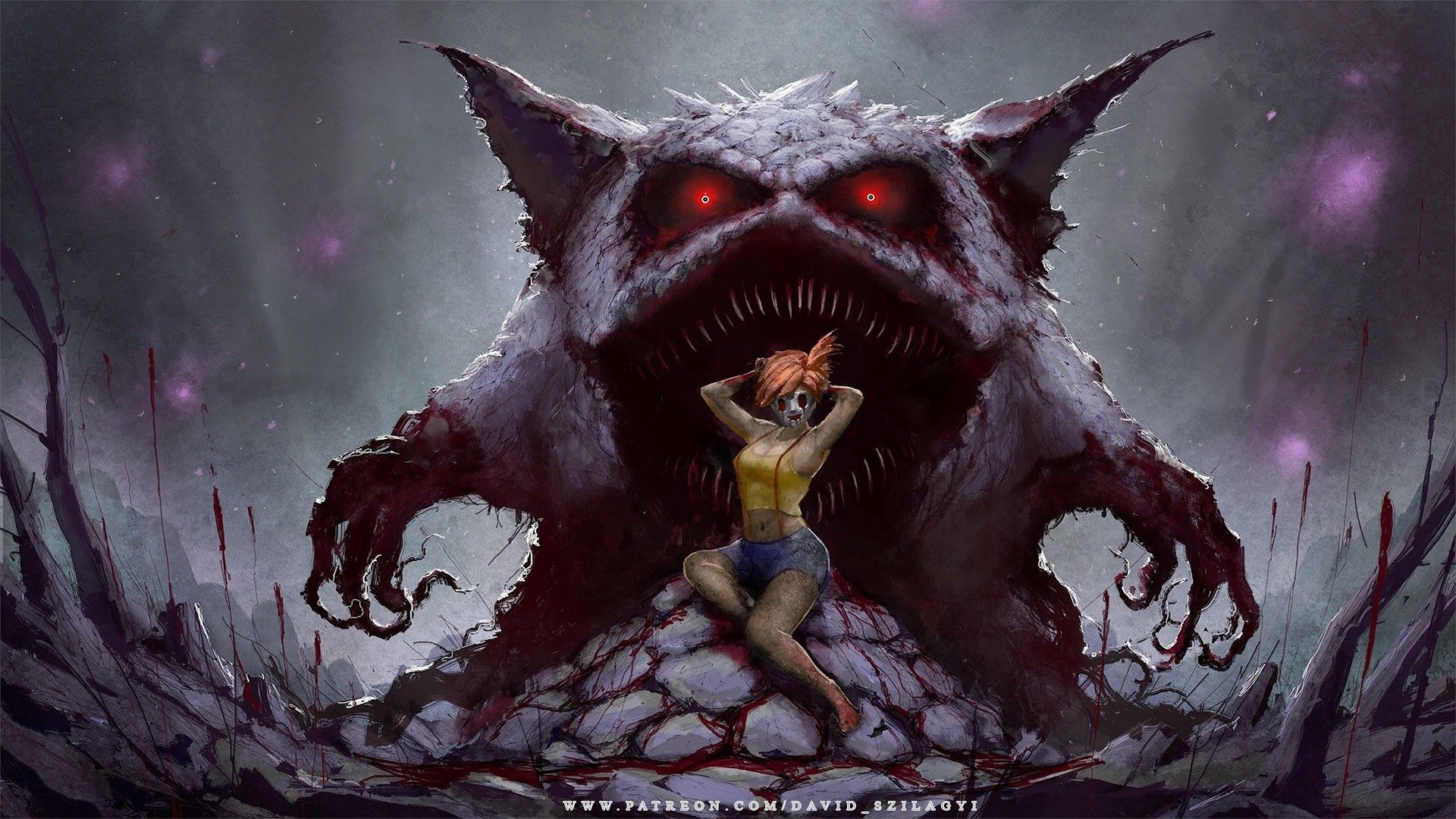 1920x1080 Shiny Mega Gengar Wallpaper