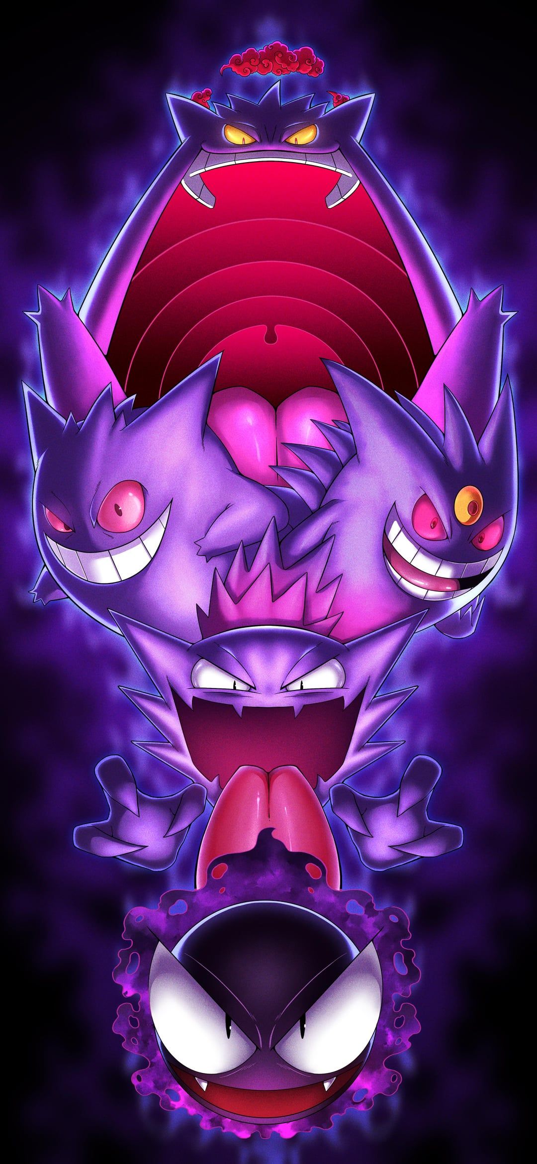1080x2340 Gengar Evolution Line! A phone wallpaper I made for myself and others to use. Enjoy!