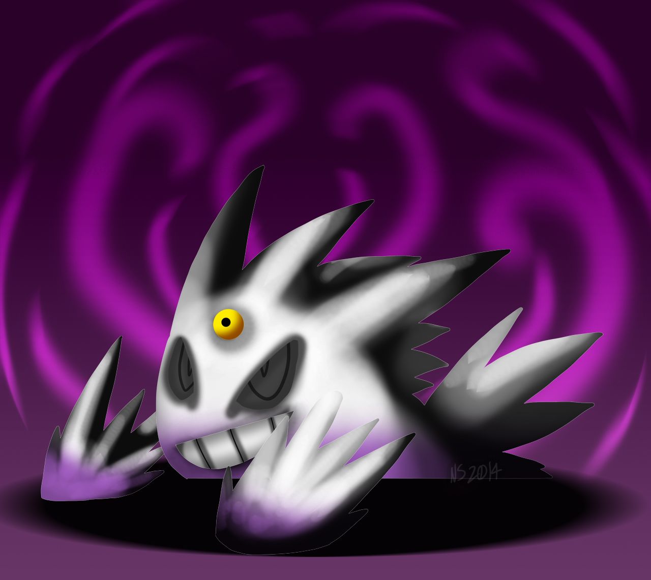 1280x1141 Shiny Mega Gengar Illustration