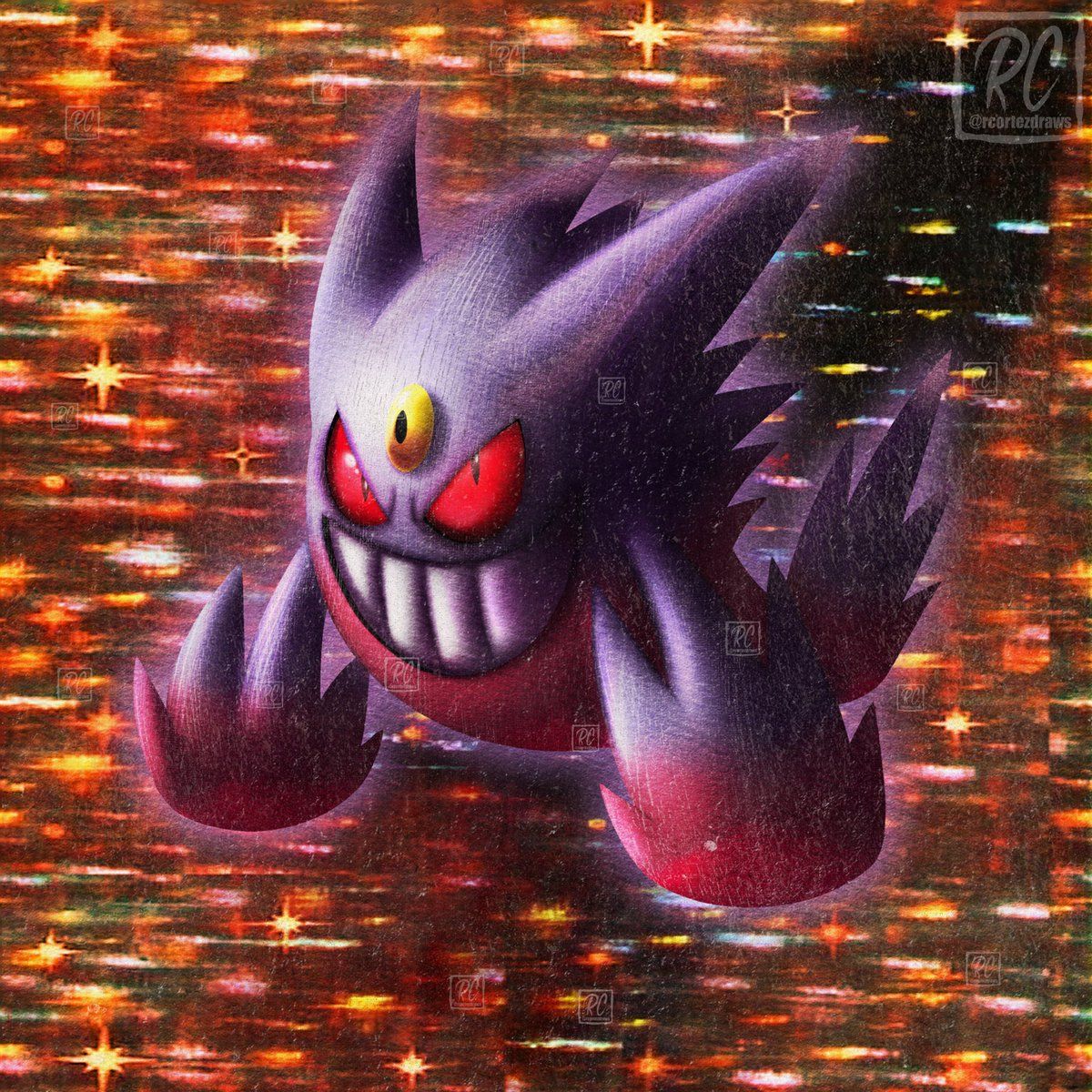 1200x1200 Mega Gengar drawn in the Retro Gen 1 style #Pokemon #PokemonLegendsZA #PokemonTCG