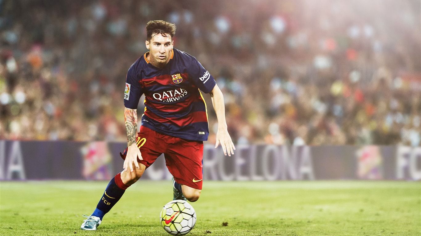 1366x768 Lionel Messi FC Barcelona 2017 HD Wallpaper